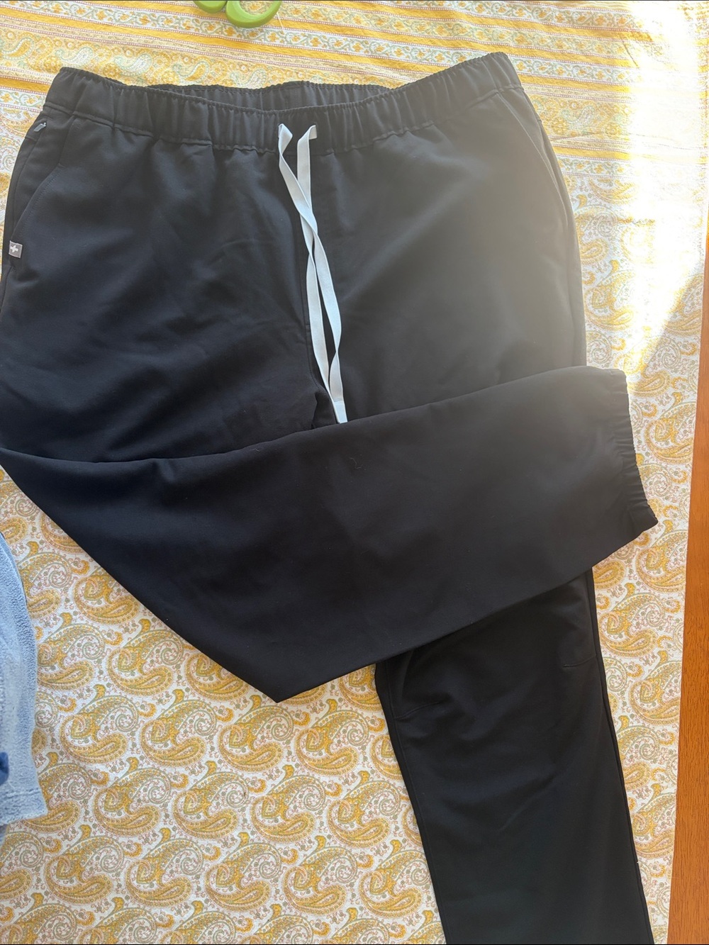 Figs Men's Black Naga Scrub Pants with Drawstring XXL